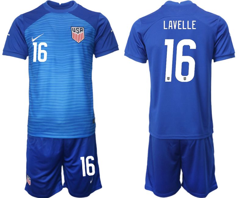 Men 2022 World Cup National Team United States away blue #16 Soccer Jersey